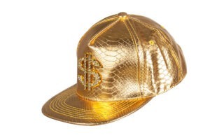 Gouden of zilveren dollar cap met strass